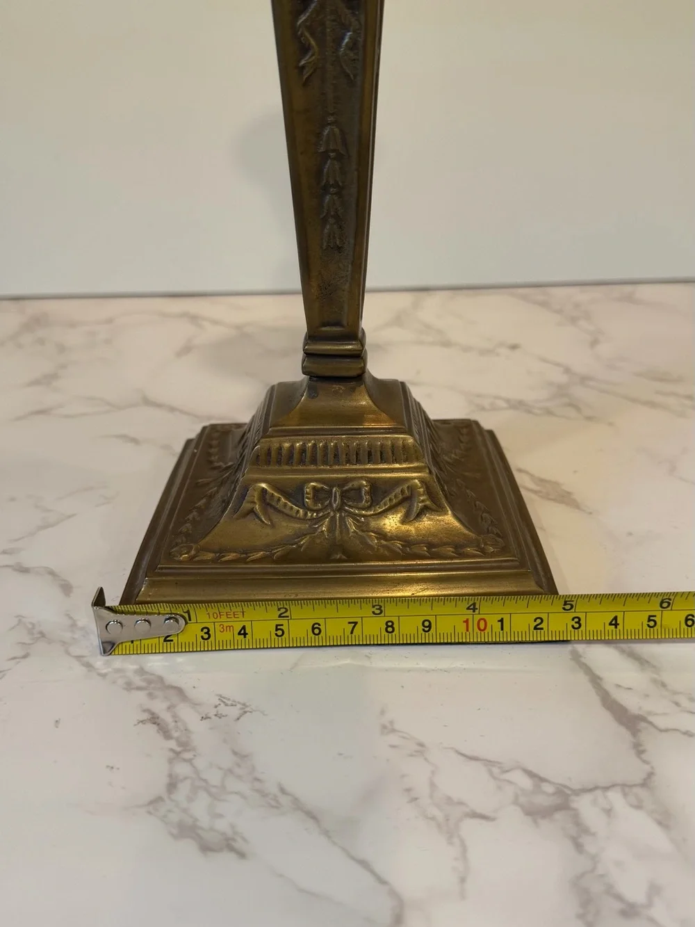 Vintage Brass Neoclassical Candlestick Candle Holder 11”